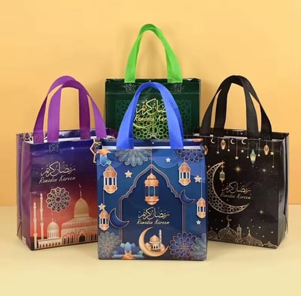 Younik - cadeau verpakking - stevig - herbruikbaar - 4 kleuren/set - Ramadan Kareem - Eid - giftbag