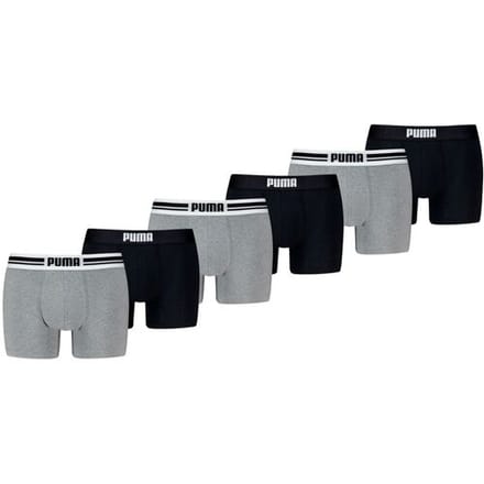 Puma Boxershorts Everyday Placed Logo - 6 pack - Zwart / Grijs - Heren Ondergoed - Maat M
