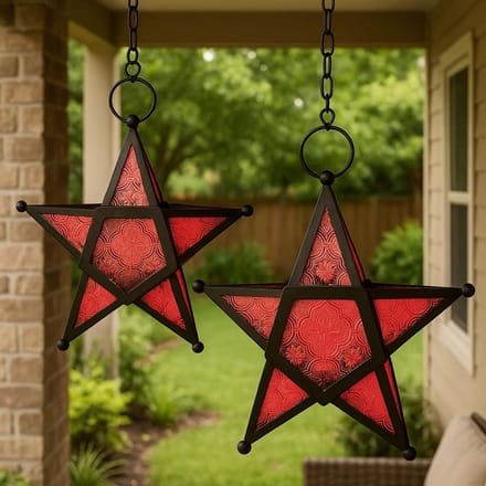 Decoratieve Hangkandelaars Stervormig Set van 2 voor Binnen en Buiten