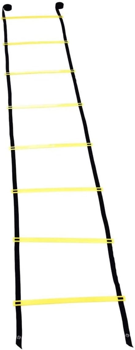 Spring Training Ladder - Agility Ladder - Snelheid Verbeteren - 8 Verstelbare Sporten - 4 Meter Lang - Geel