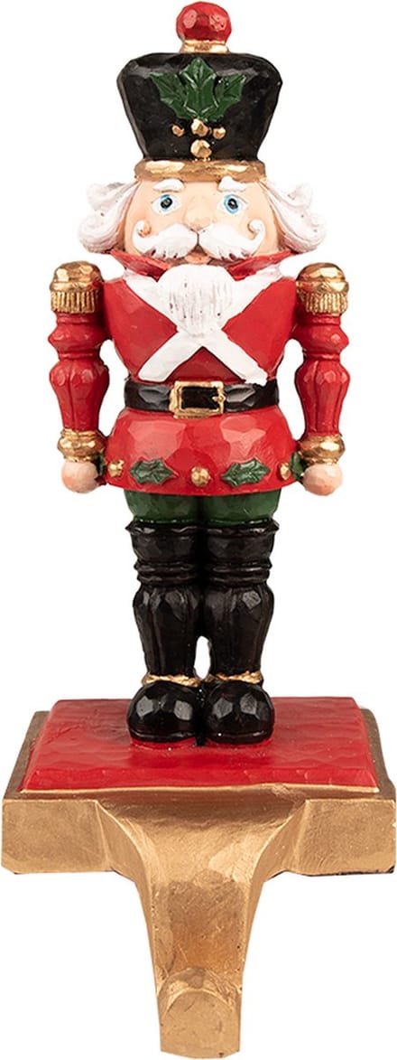 Clayre & Eef Haak Kerstsok Notenkraker 24 cm Rood Zwart Kunststof