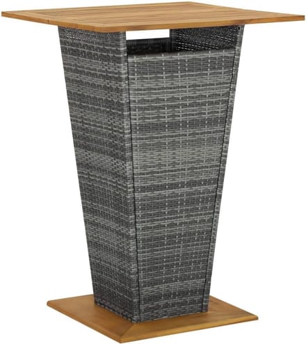 Bar tafel 80x80x110cm van poly rattan en acaciahout