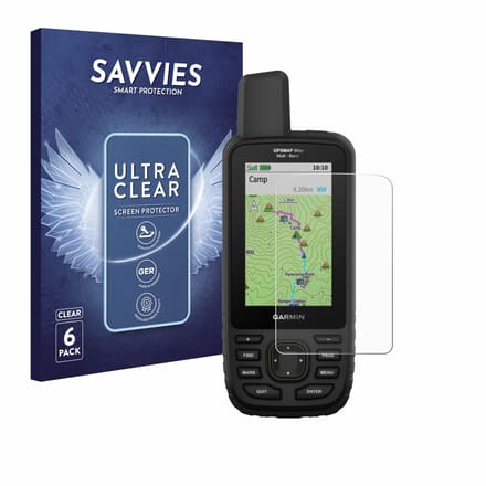 Savvies - Screenprotector voor Garmin GPSMAP 66sr - Folie Beschermfolie transparant 6 Stuks