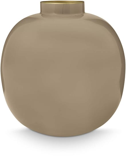 Pip Studio Vaas - Decoratie - Bloemenvaas van Metaal - Khaki - 23cm