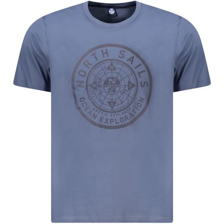North Sails Blauwe Katoenen T-Shirt voor Mannen