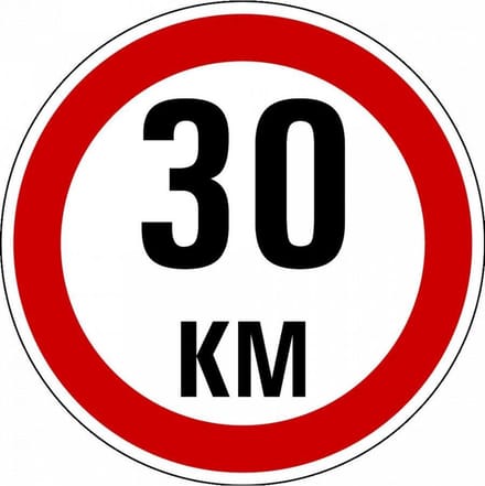 Maximaal 30 km bord - kunststof - A1 200 mm