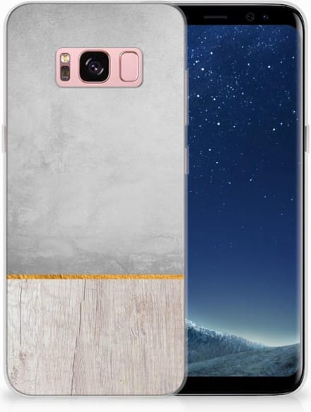 Samsung Galaxy S8 Bumper Hoesje Wood Concrete