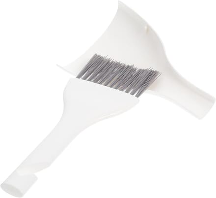 Mini Bezem Stofblik - Schoonmaakset Klein - Bureau Schoonmaken - Compact Ontwerp - 19.5 cm Lengte - Wit