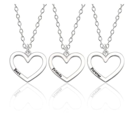 3 kettingen hart Best Friends Forever