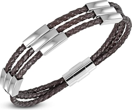 Montebello Armband Calvin A - Leer - 316L Staal - Magnetisch - 9mm - 22cm