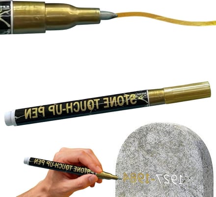 Steen Reparatie Pen - Grafsteen Marker - Inscripties Herstellen - Waterdicht Sneldrogend - 16 x 2 cm - Goud