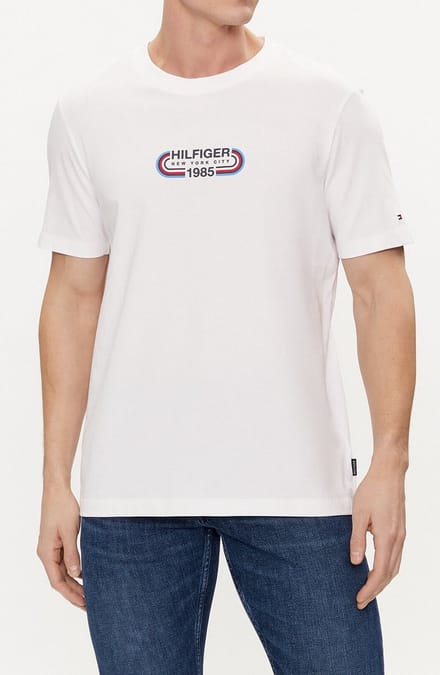Tommy Hilfiger | Track logo Crew neck Tee | White / wit | S