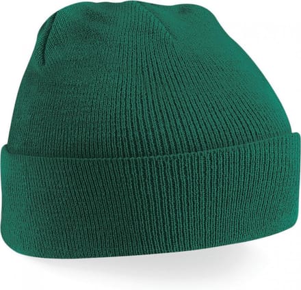 Gebreide muts polyester donkergroen