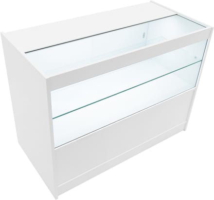 C1200 led winkelbalie - wit - 120x60x90cm - met 3 displayplanken