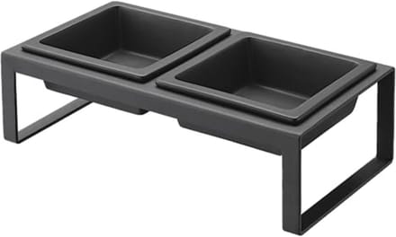 Set van verhoogde voerbakjes voor huisdieren - Modern en functioneel - Zwart