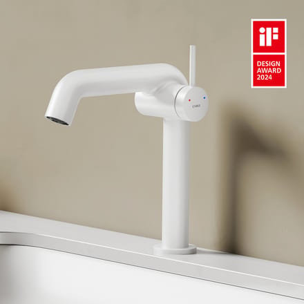 EMKE Wastafelkraan - Waterbesparend Mengkraan - Incl. Aansluitingen - Lage Uitloop 15cm - Wit
