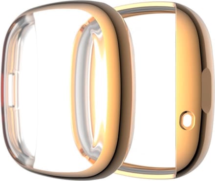 By Qubix - Geschikt voor fitbit Versa 3 / Sense Soft TPU case (volledig beschermd) - Rosé Goud