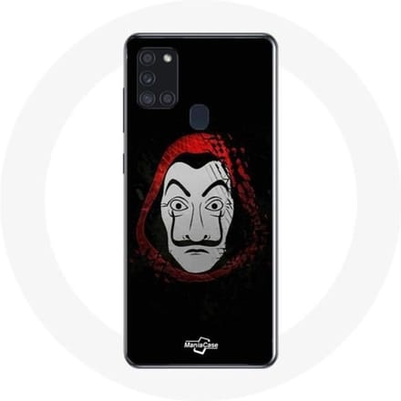 Coque - Maniacase - Galaxy A21S - La casa de papel Masque - Souple - Noir