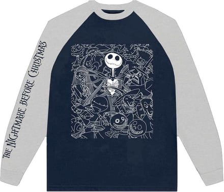 Disney The Nightmare Before Christmas - Jack Crowd Longsleeve shirt - M - Blauw/Grijs