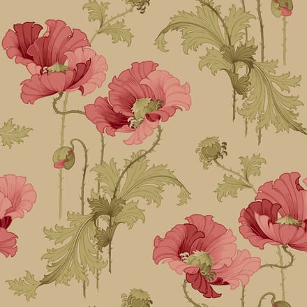 Boråstapeter Vliesbehang 8090 - Anno II - Bloemen Rood - 53cm x 10.05m