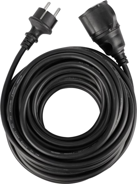 Q-Link verlengsnoer - randaarde - IP44 - H05RRF - 3 x 1.5 mmÂ² - 12 m - zwart