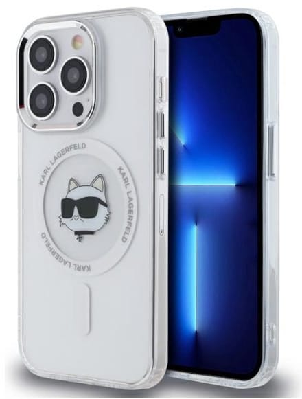 Karl Lagerfeld Serie - iPhone 13 Hoesje - MagSafe Compatibel - Hardcase Design - Wit