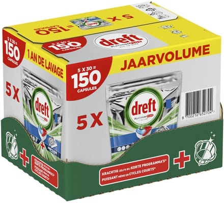 Dreft Vaatwastabletten Platinum Plus All In One Deep Clean 150 stuks