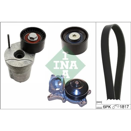 Schaeffler Ina Waterpomp + Multi V-riemset INA 529 0370 30