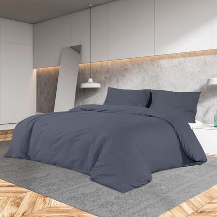 vidaXL - Dekbedovertrekset - lichtgewicht - 140x200 - cm - microvezel - antraciet