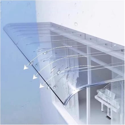 Patio Luifel - Overkapping Dakbedekking - Regen Beschutting - Gebogen Polycarbonaat - 40 x 160 cm - Transparant