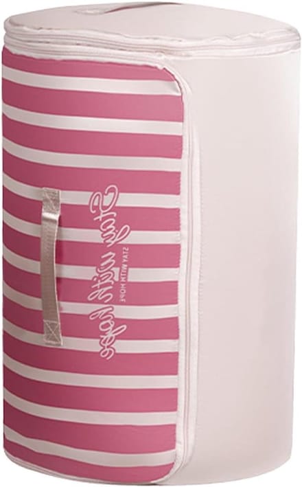 Beddengoed Opbergtas - Cilindrische Organizer - Ruimte Besparen - Compressie Rol Systeem - Afmeting M - Roze