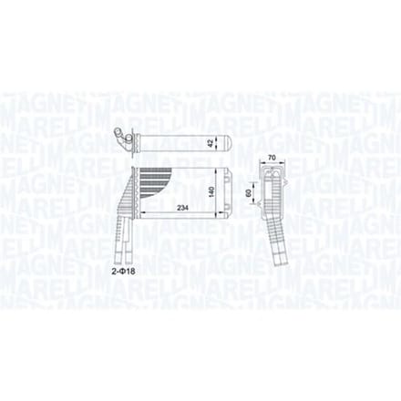 Warmtewisselaar, interieur verwarming MAGNETI MARELLI 350218467000