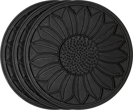 Rubberen Stapstenen - Tuinpad Stenen - Tuin Decoratie - Zonnebloem Reliëf - Set van 3 - Geel