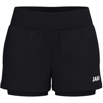JAKO 2-in-1 short One damesmaten zwart 8200d-800