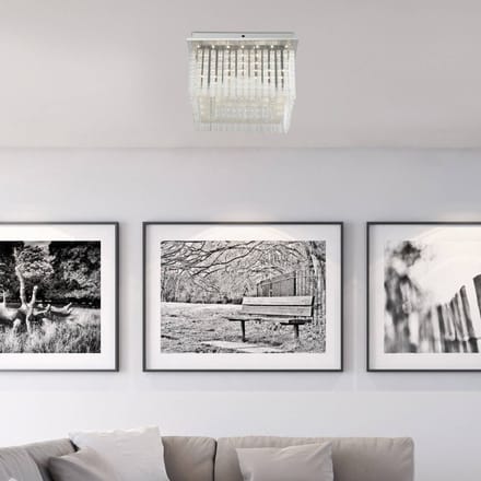 Globo LED plafondlamp Vince, chroom, glaskristallen
