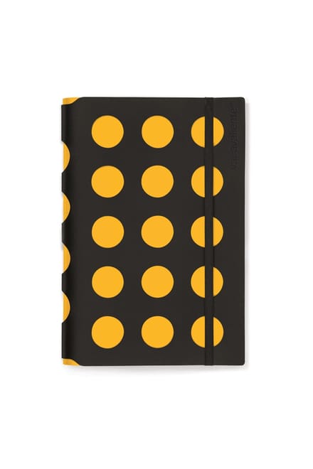 Vacavaliente - Notitieboek A5 Multi Dots - Gerecycled Leer - Geel