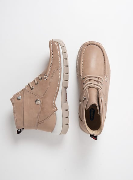 Wolky Dames Hoge veterschoenen 04700 Jump Beige
