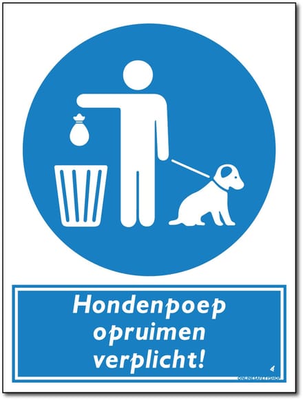 Hondenpoep bord - Opruimen verplicht - Forex - 30 x 40 cm - Weerbestendig