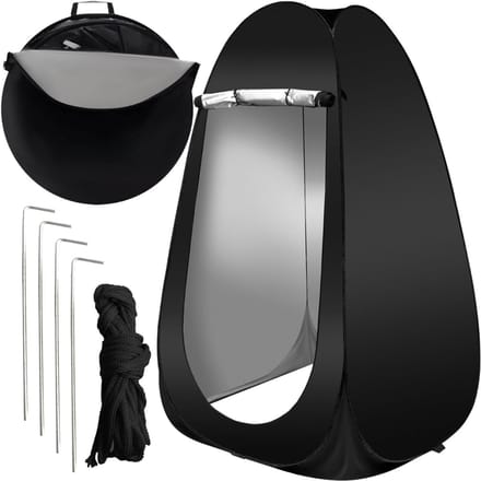 Zyrex® Douchetent - Camping Douche - Douchezak - Zwart - 110cm x 110cm x 190cm
