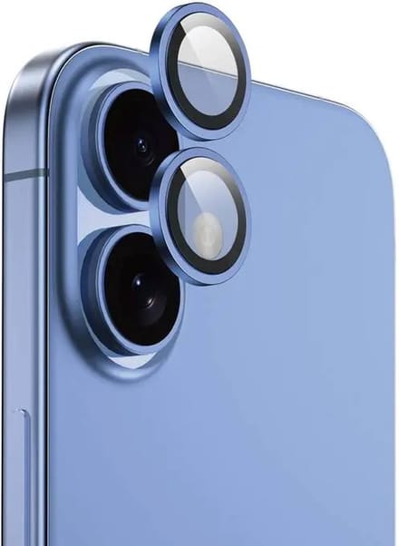 Individuele Ring Cover Camera Lens Protector Geschikt voor: iPhone 16 Plus - HD Heldere Bubble Free Bescherming (Blauw)