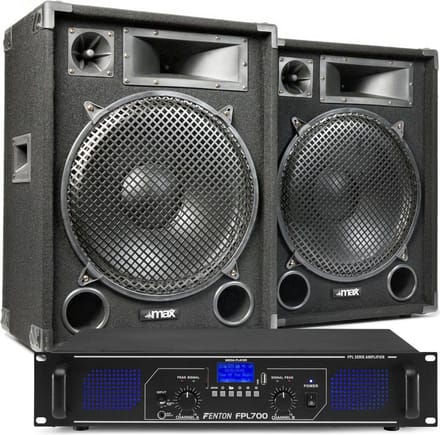 DJ geluidsinstallatie met Bluetooth - MAX15 DJ luidsprekers + Bluetooth versterker combinatie - 2000W