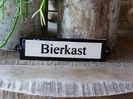 Emaille deurbordje recht 'Bierkast'