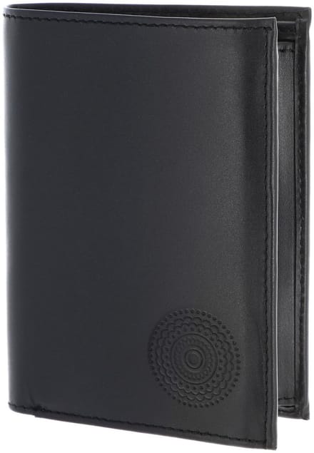 oxmox Leren portemonnee Leather RFID Protect Kombibörse Circle Bloom Embossed Black zwart