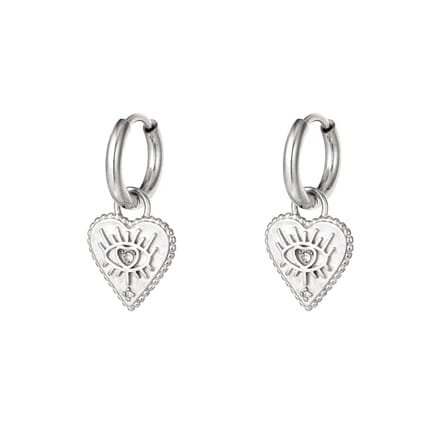 Oorbellen Hart Ogen - Yehwang - Oorbellen - One size - Zilver