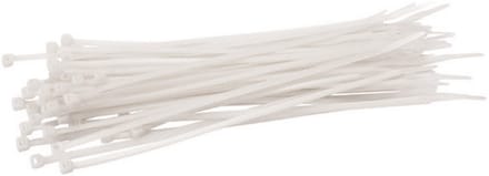 Kabelbinders Wit 300 x 4.8 mm – 100 Stuks – Nylon Tyraps / Tie Wraps – TOOLTECH