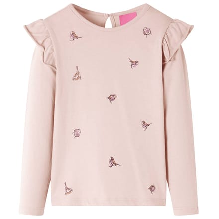 vidaXL - Kindershirt - met - lange - mouwen - 116 - roze