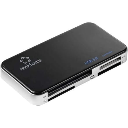 Renkforce RF-PCR-350 Externe geheugenkaartlezer USB-A 3.0 Zwart