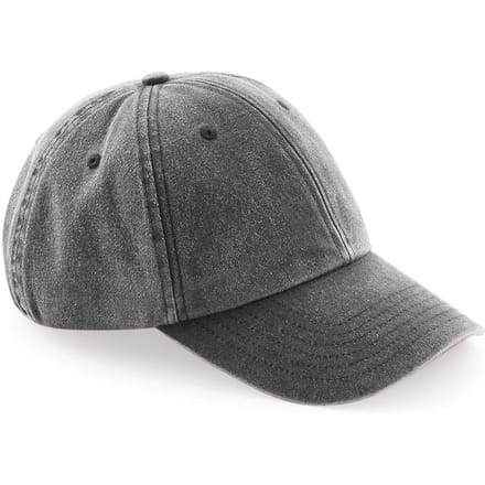 Beechfield Unisex Laag Profiel Vintage Denim-Look Cap (Vintage Zwart)