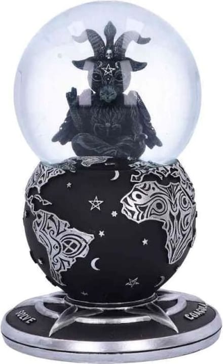 Nemesis Now Beeld/figuur Baphoboo Snow Globe 18.5cm - Baby Baphomet Sneeuwbol Zwart/Zilverkleurig