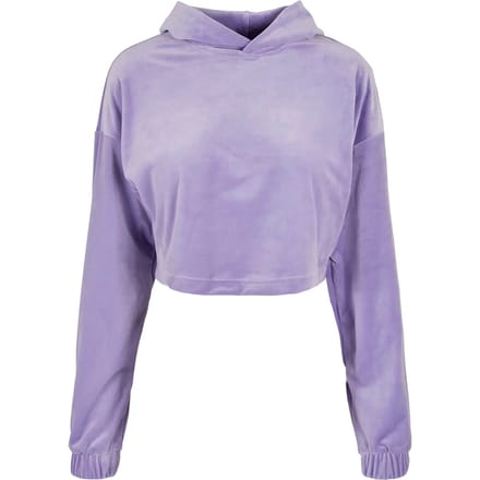 Dames sweatshirt met capuchon Urban Classics cropped velvet oversized
